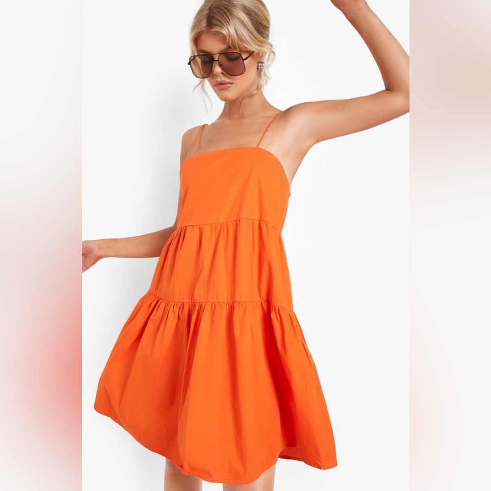 PLT TIERED COTTON SMOCK DRESS SZ 8